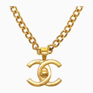 Collana a catena in oro 97p Turnlock Cocomark di Chanel