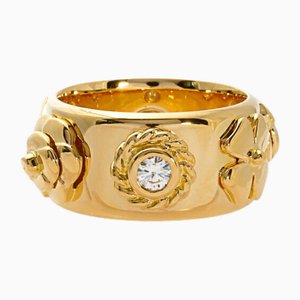 Anello Three Symbols in oro giallo a 2 punte con diamanti K18yg di Chanel