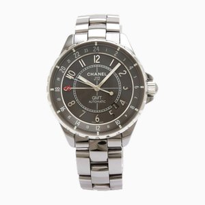 J12 Chromatic GMT Uhr mit grauem Zifferblatt von Chanel