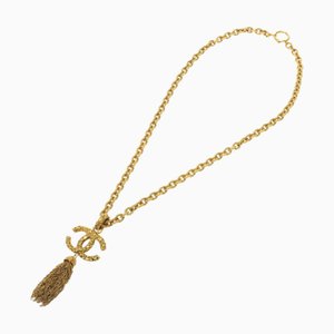 CHANEL Lava Cocomark 93A Gold Chain Necklace