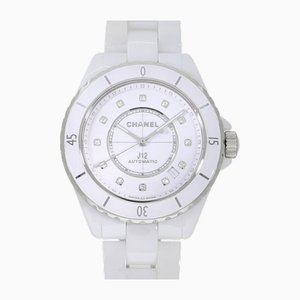 Reloj para hombre J12 de cerámica blanca con diamantes 12p