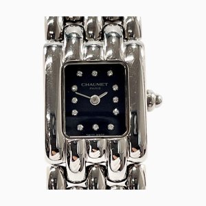 Reloj Kaysis 12P con diamantes de acero inoxidable para mujer de Chaumet, años 80