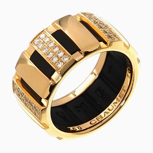 Class One #52 Ring Halbdiamant K18 Yg Gelbgold 750 Kautschuk von Chaumet