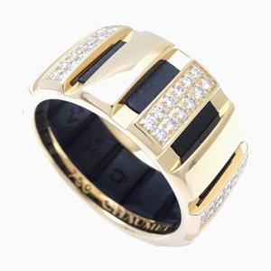 Anillo CHAUMET Clase Uno MM Medio diamante # 54 K18YG Oro amarillo x Goma negra 199680