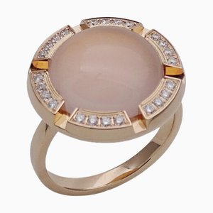 Anillo CHAUMET para mujer 750PG Diamante Cuarzo rosa Clase uno Crucero Oro rosa # 52 Aprox. No. 12 Pulido