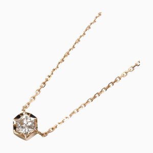 CHAUMET K18PG Collier Solitaire Be My Love Or Rose 085243 Diamant 0.32ct 2.6g 38-40-42cm Femme