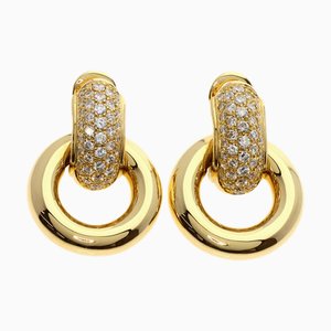 Chaumet Diamond Earrings K18 Yellow Gold Women's, Set of 2