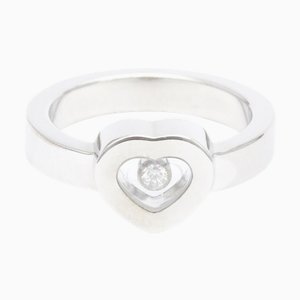CHOPARDPolierter Happy Diamond Heart Ring US 5.5 Weißgold 82/4354-20 BF558314