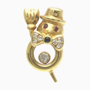 Broche Bonhomme de Neige en Or Jaune [18k] Diamants, Rubis, Saphir en Or de Chopard