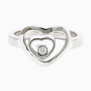 Anillo con forma de corazón de diamantes feliz 827691 oro blanco [18k] Anillo de banda de diamantes de moda plata de Chopard