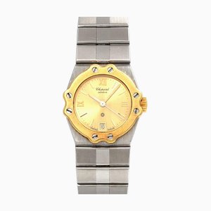 CHOPARD St. Moritz Combi 8024 Ladies Watch Date Gold Dial YG Yellow Quartz