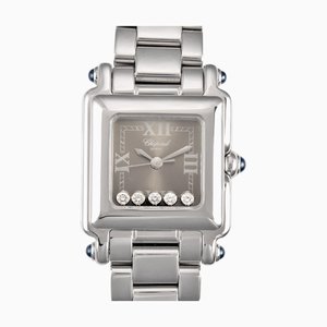 CHOPARD Happy Sports Square 5P Diamond Ladies Orologio al quarzo SS quadrante grigio 27/8893