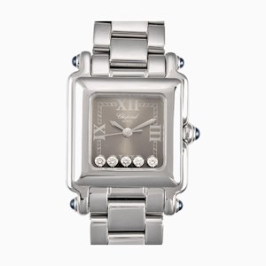 CHOPARD Happy Sports Square 5P Diamond Reloj de cuarzo para mujer SS Esfera gris 27/8893