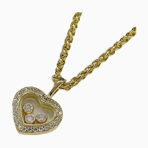 Necklace Womens Brand Heart 750yg 3p Happy Diamond Yellow Gold 79/4502 Jewelry Polished from Chopard