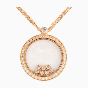 CHOPARD Happy Diamond Icon 7P Moving Pendant K18RG Double Chain Long Necklace 799450