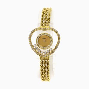 20 4502 Happy Diamond Heart Manufacturer Reloj completo K18 en oro amarillo K18yg Ladies de Chopard