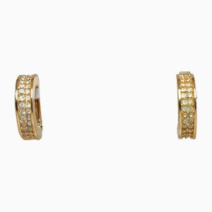 Dior Hoop Earrings Rhinestone Gold Plated Womens by Christian Dior, Set of 2