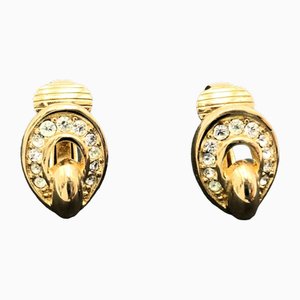 Earrings Rhinestone Gold Color Womens Itkjd224i2ys by Christian Dior, Set of 2