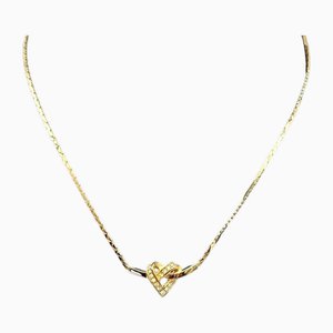 Necklace Heart Motif Rhinestone Gold Color Womens Itdmfi41saye by Christian Dior