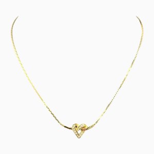 Heart Design Necklace Rhinestone Gold Color Itljkvjfvmma by Christian Dior