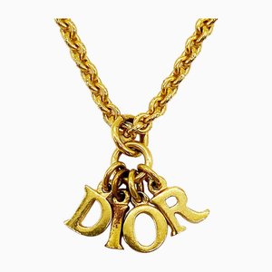 Dior Necklace Logo Design Accessory Neck Circumference 42cm Gold Womens Fashion Used by Christian Dior