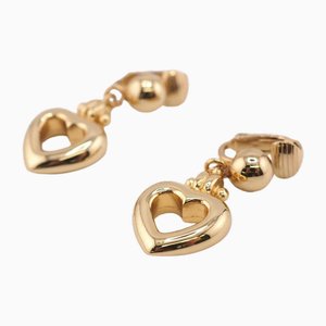 Pendientes de corazón de oro de Christian Dior. Juego de 2