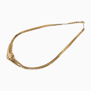 Dior Rhinestone Chain Necklace Gold Plated Womens by Christian Dior