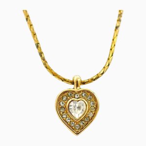 Necklace Gold Heart Gp Rhinestone Ladies by Christian Dior