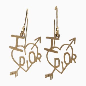Pendientes de gancho con forma de flecha en forma de corazón de Christian Dior. Juego de 2