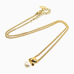 Collana in metallo/finta perla dorata di Christian Dior