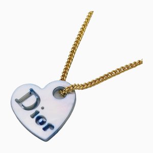 Necklace in Gold with Blue Shell Heart from Christian Dior