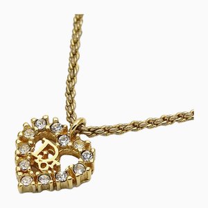 Halskette mit goldenem Herz und Strass von Christian Dior