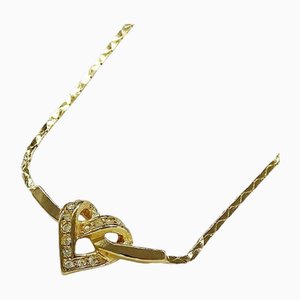 Halskette mit goldenem Herz aus Strass von Christian Dior