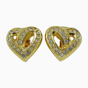 Ohrringe aus Gold mit Strasssteinen von Christian Dior, 2 . Set