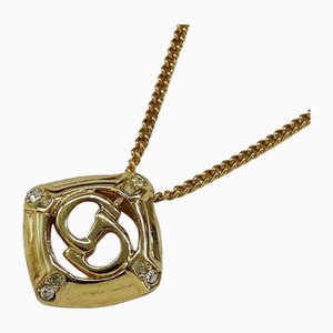 Necklace Womens Brand Cd Logo Rhinestone Gold by Christian Dior