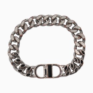 CHRISTIAN DIOR Dior CD Icon Chain Link Bracelet Metal Silver Black