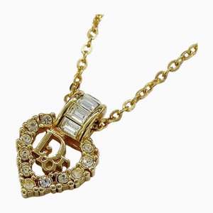 Collana in oro con strass e cuore di Christian Dior