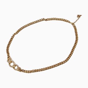 Collana in oro con pietra trasparente di Christian Dior