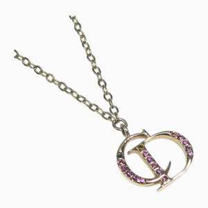 Collar de metal / diamantes de imitación dorado y rosa de Christian Dior