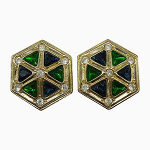 Earrings with Stone in Gold from Christian Dior, Set of 2