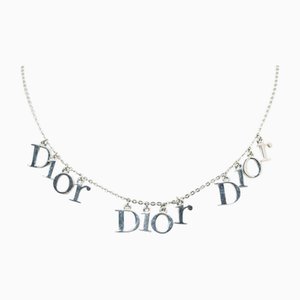 Collar de metal plateado de Christian Dior