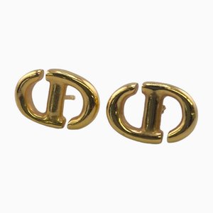 Boucles d'Oreilles CD Navy Dorées de Christian Dior, Set de 2