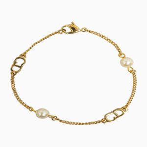 CD Bracelet Gold Plated Pearl Womens by Christian Dior