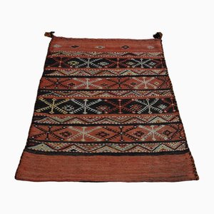 Vintage Turkish Orange Wool Flatweave Kilim Rug, 1960s