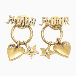 Dior Jadior Heart and Star Stone Earrings in Gold from Christian Dior, Set of 2