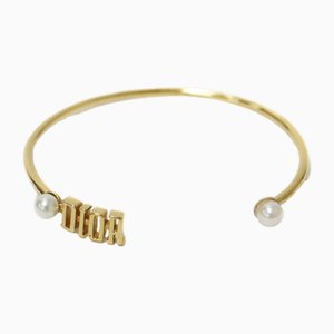 Dior Bangle Bracelet in Gold with Faux Pearl from Christian Dior
