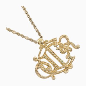 Collana con logo emblema placcato in oro di Christian Dior