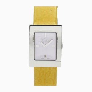 Maris Armbanduhr aus Edelstahl und Leder von Christian Dior