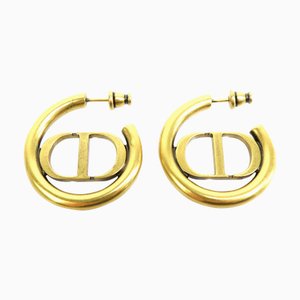 Christian Dior Earrings 30 Montaigne Metal Gold Women's, Set of 2