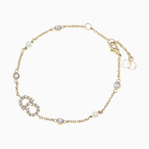 Bracciale Dior Clair D Lune B0668cdlcy Christian Dior in metallo dorato e cristallo